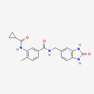 molecular formula C20H20N4O3 B4909622 3-(cyclopropanecarbonylamino)-4-methyl-N-[(2-oxo-1,3-dihydrobenzimidazol-5-yl)methyl]benzamide 