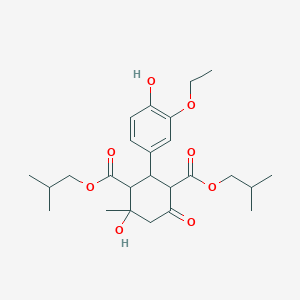 Bis(2-methylpropyl) 2-(3-ethoxy-4-hydroxyphenyl)-4-hydroxy-4-methyl-6-oxocyclohexane-1,3-dicarboxylate