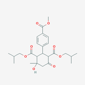 molecular formula C25H34O8 B490965 Diisobutyl 4-hydroxy-2-[4-(methoxycarbonyl)phenyl]-4-methyl-6-oxo-1,3-cyclohexanedicarboxylate CAS No. 1005150-13-9