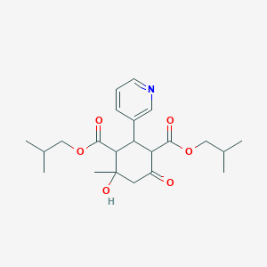 molecular formula C22H31NO6 B490966 Diisobutyl 4-hydroxy-4-methyl-6-oxo-2-pyridin-3-ylcyclohexane-1,3-dicarboxylate CAS No. 1005066-47-6