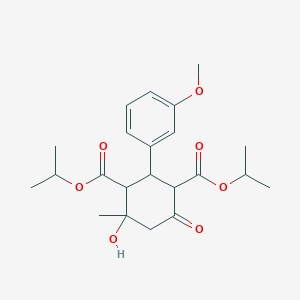 molecular formula C22H30O7 B490968 Diisopropyl 4-hydroxy-2-(3-methoxyphenyl)-4-methyl-6-oxocyclohexane-1,3-dicarboxylate CAS No. 1005266-23-8