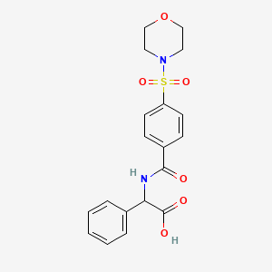 molecular formula C19H20N2O6S B4909686 {[4-(4-morpholinylsulfonyl)benzoyl]amino}(phenyl)acetic acid 