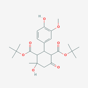 molecular formula C24H34O8 B490971 Di-tert-butyl 4-hydroxy-2-(4-hydroxy-3-methoxyphenyl)-4-methyl-6-oxocyclohexane-1,3-dicarboxylate CAS No. 459155-59-0