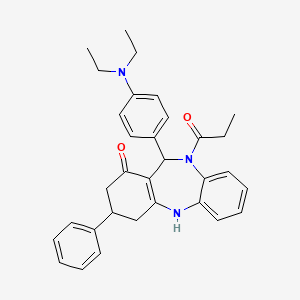 11-[4-(diethylamino)phenyl]-3-phenyl-10-propanoyl-2,3,4,5,10,11-hexahydro-1H-dibenzo[b,e][1,4]diazepin-1-one