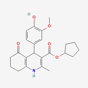 Cyclopentyl 4-(4-hydroxy-3-methoxyphenyl)-2-methyl-5-oxo-1,4,5,6,7,8-hexahydroquinoline-3-carboxylate