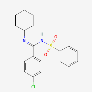 molecular formula C19H21ClN2O2S B4909744 N-(benzenesulfonyl)-4-chloro-N'-cyclohexylbenzenecarboximidamide 