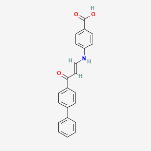 4-[[(E)-3-oxo-3-(4-phenylphenyl)prop-1-enyl]amino]benzoic acid