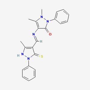 1,5-dimethyl-4-{[(3-methyl-1-phenyl-5-thioxo-1,5-dihydro-4H-pyrazol-4-ylidene)methyl]amino}-2-phenyl-1,2-dihydro-3H-pyrazol-3-one