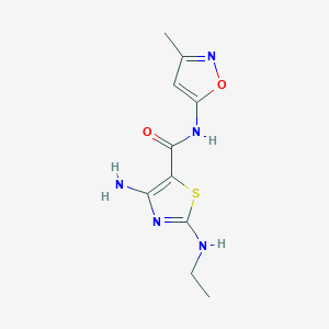 molecular formula C10H13N5O2S B4909789 4-amino-2-(ethylamino)-N-(3-methyl-5-isoxazolyl)-1,3-thiazole-5-carboxamide 