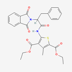 diethyl 5-{[2-(1,3-dioxo-1,3-dihydro-2H-isoindol-2-yl)-3-phenylpropanoyl]amino}-3-methyl-2,4-thiophenedicarboxylate