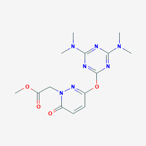 methyl [3-{[4,6-bis(dimethylamino)-1,3,5-triazin-2-yl]oxy}-6-oxo-1(6H)-pyridazinyl]acetate