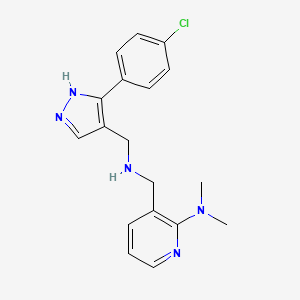 3-[[[5-(4-chlorophenyl)-1H-pyrazol-4-yl]methylamino]methyl]-N,N-dimethylpyridin-2-amine