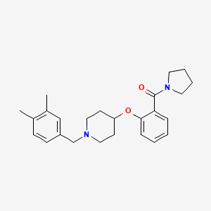 [2-[1-[(3,4-Dimethylphenyl)methyl]piperidin-4-yl]oxyphenyl]-pyrrolidin-1-ylmethanone