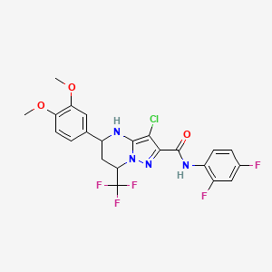 3-CHLORO-N-(2,4-DIFLUOROPHENYL)-5-(3,4-DIMETHOXYPHENYL)-7-(TRIFLUOROMETHYL)-4H,5H,6H,7H-PYRAZOLO[1,5-A]PYRIMIDINE-2-CARBOXAMIDE