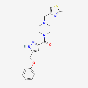 [4-[(2-methyl-1,3-thiazol-4-yl)methyl]piperazin-1-yl]-[5-(phenoxymethyl)-1H-pyrazol-3-yl]methanone