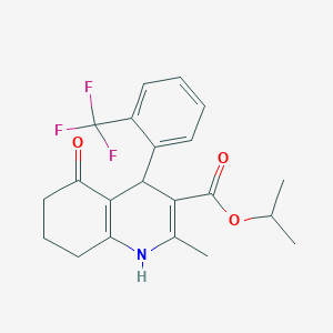 molecular formula C21H22F3NO3 B4909979 Propan-2-yl 2-methyl-5-oxo-4-[2-(trifluoromethyl)phenyl]-1,4,5,6,7,8-hexahydroquinoline-3-carboxylate 