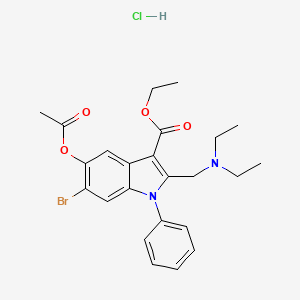 Ethyl 5-acetyloxy-6-bromo-2-(diethylaminomethyl)-1-phenylindole-3-carboxylate;hydrochloride