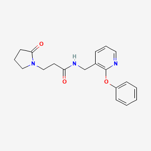 molecular formula C19H21N3O3 B4910056 3-(2-oxo-1-pyrrolidinyl)-N-[(2-phenoxy-3-pyridinyl)methyl]propanamide 