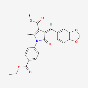 methyl (4Z)-4-(1,3-benzodioxol-5-ylmethylidene)-1-[4-(ethoxycarbonyl)phenyl]-2-methyl-5-oxo-4,5-dihydro-1H-pyrrole-3-carboxylate