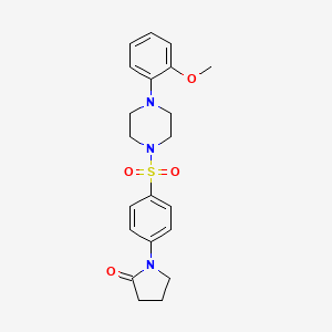 molecular formula C21H25N3O4S B4910135 1-[4-[4-(2-Methoxyphenyl)piperazin-1-yl]sulfonylphenyl]pyrrolidin-2-one 