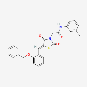 2-[(5Z)-2,4-dioxo-5-[(2-phenylmethoxyphenyl)methylidene]-1,3-thiazolidin-3-yl]-N-(3-methylphenyl)acetamide