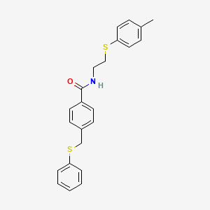 N-{2-[(4-methylphenyl)thio]ethyl}-4-[(phenylthio)methyl]benzamide