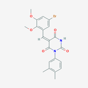 (5E)-5-(5-bromo-2,3-dimethoxybenzylidene)-1-(3,4-dimethylphenyl)pyrimidine-2,4,6(1H,3H,5H)-trione