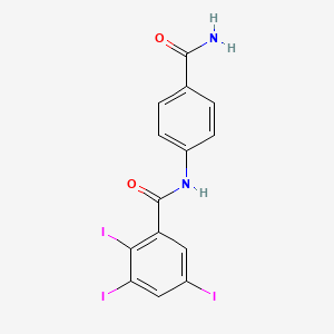 N-(4-carbamoylphenyl)-2,3,5-triiodobenzamide