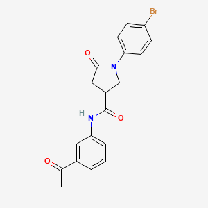 molecular formula C19H17BrN2O3 B4910193 N-(3-acetylphenyl)-1-(4-bromophenyl)-5-oxopyrrolidine-3-carboxamide 