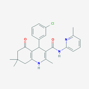 molecular formula C25H26ClN3O2 B4910207 4-(3-chlorophenyl)-2,7,7-trimethyl-N-(6-methyl-2-pyridinyl)-5-oxo-1,4,5,6,7,8-hexahydro-3-quinolinecarboxamide CAS No. 361196-01-2