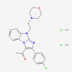 1-[2-(4-Chlorophenyl)-4-(2-morpholin-4-ylethyl)imidazo[1,2-a]benzimidazol-1-yl]ethanone;dihydrochloride