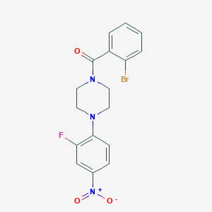 molecular formula C17H15BrFN3O3 B4910238 1-(2-bromobenzoyl)-4-(2-fluoro-4-nitrophenyl)piperazine 