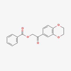 molecular formula C17H14O5 B4910249 2-(2,3-dihydro-1,4-benzodioxin-6-yl)-2-oxoethyl benzoate 