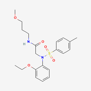 molecular formula C21H28N2O5S B4910273 N~2~-(2-ethoxyphenyl)-N~1~-(3-methoxypropyl)-N~2~-[(4-methylphenyl)sulfonyl]glycinamide 