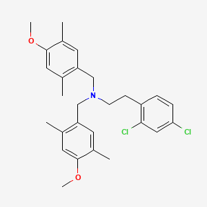 molecular formula C28H33Cl2NO2 B4910285 2-(2,4-dichlorophenyl)-N,N-bis[(4-methoxy-2,5-dimethylphenyl)methyl]ethanamine 