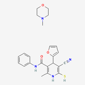 5-cyano-4-(furan-2-yl)-2-methyl-N-phenyl-6-sulfanyl-1,4-dihydropyridine-3-carboxamide;4-methylmorpholine