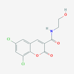 6,8-dichloro-N-(2-hydroxyethyl)-2-oxo-2H-chromene-3-carboxamide