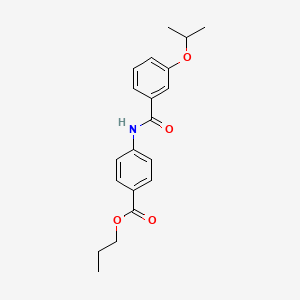 molecular formula C20H23NO4 B4910345 Propyl 4-({[3-(propan-2-yloxy)phenyl]carbonyl}amino)benzoate 