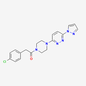 molecular formula C19H19ClN6O B4910387 2-(4-chlorophenyl)-1-{4-[6-(1H-pyrazol-1-yl)pyridazin-3-yl]piperazin-1-yl}ethan-1-one 