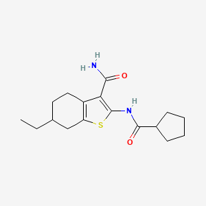 2-[(cyclopentylcarbonyl)amino]-6-ethyl-4,5,6,7-tetrahydro-1-benzothiophene-3-carboxamide