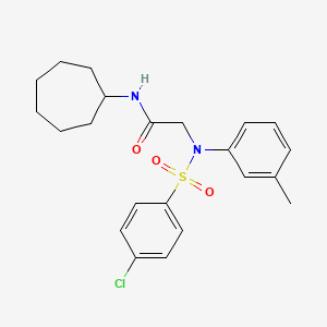 N~2~-[(4-chlorophenyl)sulfonyl]-N~1~-cycloheptyl-N~2~-(3-methylphenyl)glycinamide