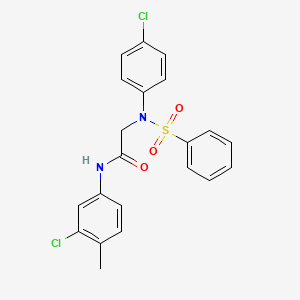 molecular formula C21H18Cl2N2O3S B4910469 N~1~-(3-chloro-4-methylphenyl)-N~2~-(4-chlorophenyl)-N~2~-(phenylsulfonyl)glycinamide 