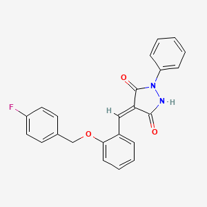 (4E)-4-{2-[(4-fluorobenzyl)oxy]benzylidene}-1-phenylpyrazolidine-3,5-dione