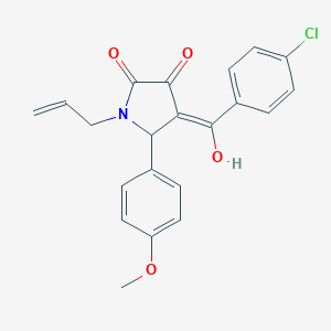 molecular formula C21H18ClNO4 B491049 1-allyl-4-(4-chlorobenzoyl)-3-hydroxy-5-(4-methoxyphenyl)-1,5-dihydro-2H-pyrrol-2-one CAS No. 425626-49-9