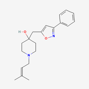 1-(3-Methylbut-2-enyl)-4-[(3-phenyl-1,2-oxazol-5-yl)methyl]piperidin-4-ol