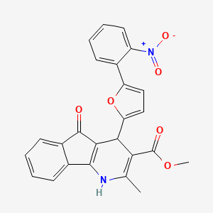 METHYL 2-METHYL-4-[5-(2-NITROPHENYL)FURAN-2-YL]-5-OXO-1H,4H,5H-INDENO[1,2-B]PYRIDINE-3-CARBOXYLATE