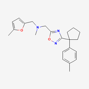 N-methyl-1-(5-methyl-2-furyl)-N-({3-[1-(4-methylphenyl)cyclopentyl]-1,2,4-oxadiazol-5-yl}methyl)methanamine