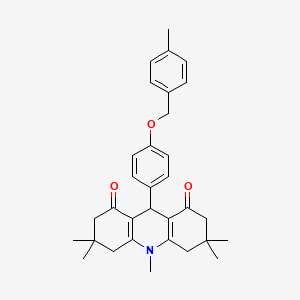 molecular formula C32H37NO3 B4910608 3,3,6,6,10-pentamethyl-9-{4-[(4-methylbenzyl)oxy]phenyl}-3,4,6,7,9,10-hexahydro-1,8(2H,5H)-acridinedione 