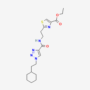 molecular formula C19H27N5O3S B4910651 ethyl 2-[2-({[1-(2-cyclohexylethyl)-1H-1,2,3-triazol-4-yl]carbonyl}amino)ethyl]-1,3-thiazole-4-carboxylate 