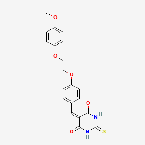 molecular formula C20H18N2O5S B4910654 5-[[4-[2-(4-Methoxyphenoxy)ethoxy]phenyl]methylidene]-2-sulfanylidene-1,3-diazinane-4,6-dione 